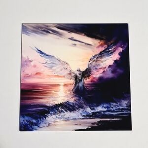 Angel Walking Over the Ocean Metal Print Wall Art‎